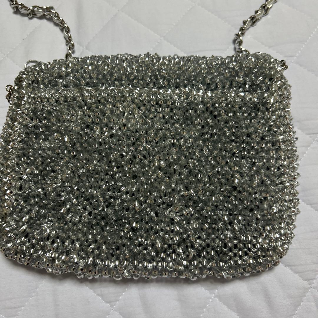 ANTEPRIMA シルバー ビーズパーティーバッグ