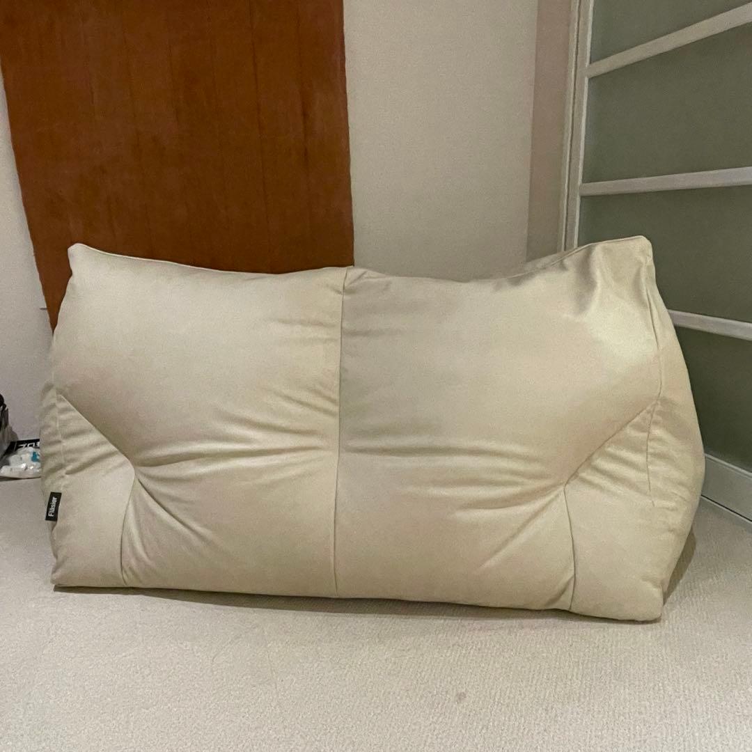 トム機能性ソフトレザー 2人掛けビーズクッションソファ