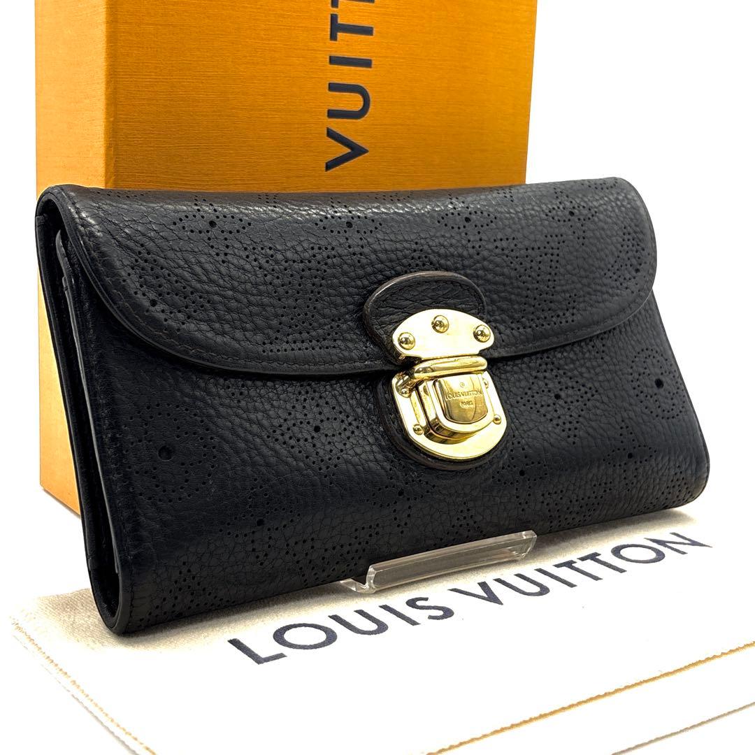 極美品◆ルイヴィトン ポルトフォイユ アメリア モノグラム マヒナ ノワール 黒