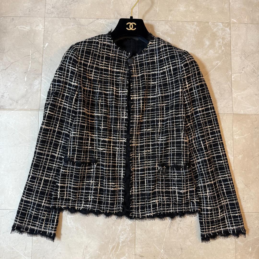 CHANEL ツイードジャケット ラメツイード レース 36