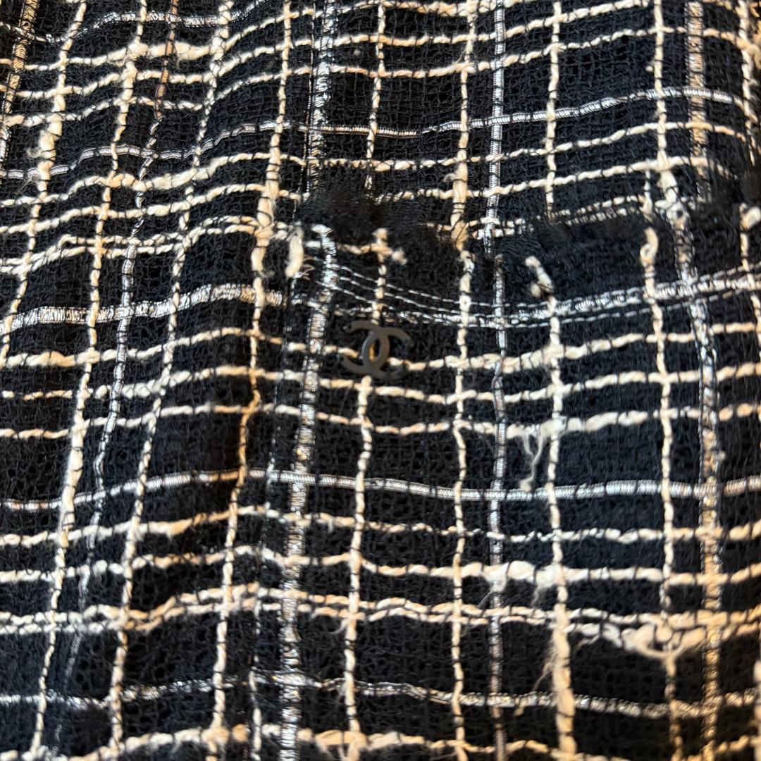 CHANEL ツイードジャケット ラメツイード レース 36