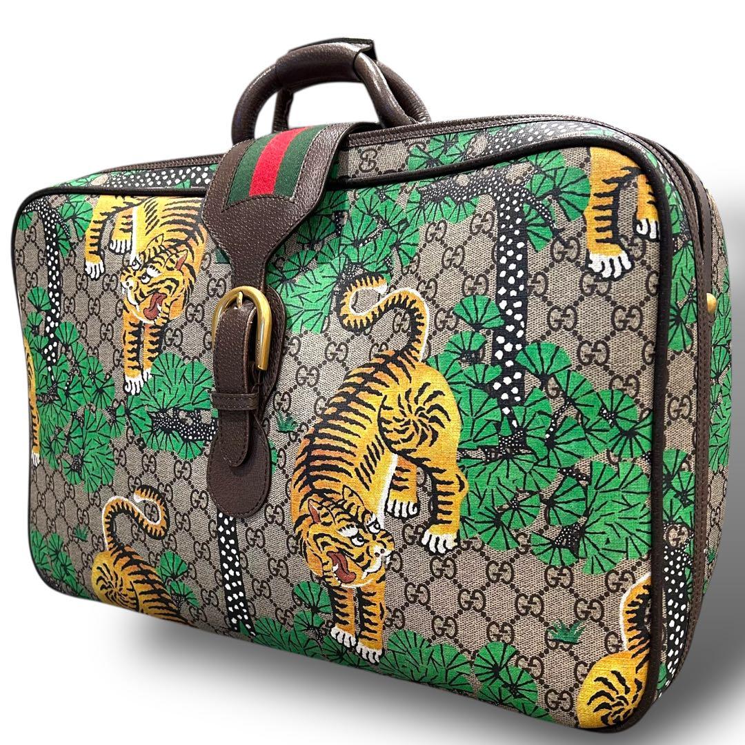 未使用 希少 GUCCI グッチ トラベルバッグ タイガー ボストン 旅行カバン
