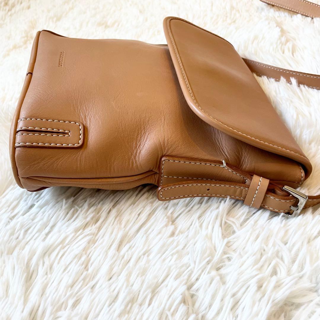 美品★Burberry オールレザー ショルダーバッグ ベージュ ノバチェック