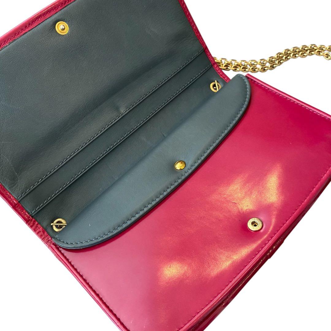 LOEWE ロエベ チェーンウォレット ピンクパープル ゴールドチェーン 箱付き