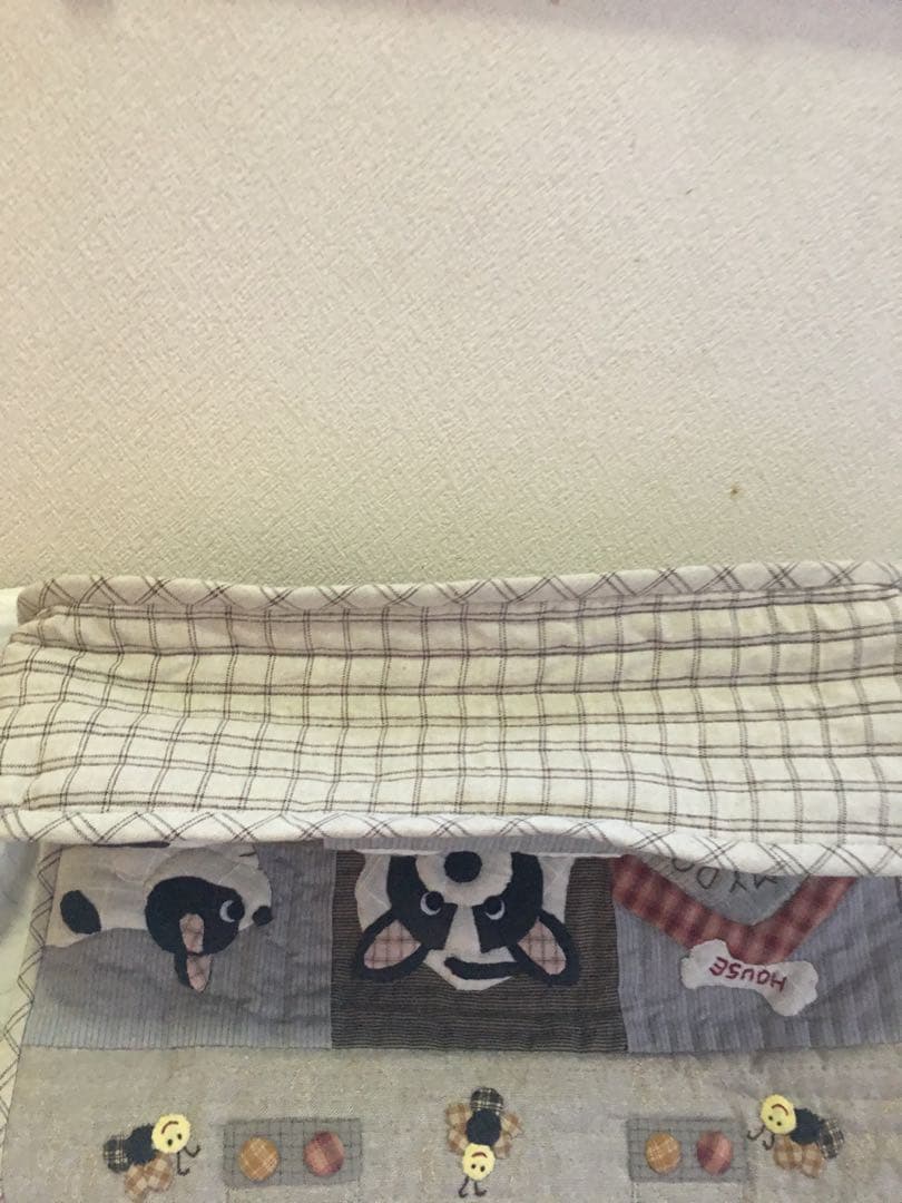 パッチワークキルトバック　大きめのトートバック　ワンコ &ミツバチ NO41