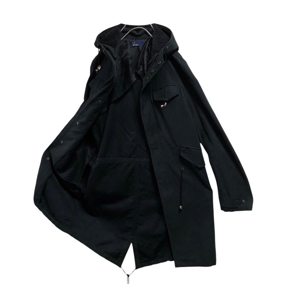 FRED PERRYフレッドペリーモッズコートアウターフード付刺繍ロゴ人気古着