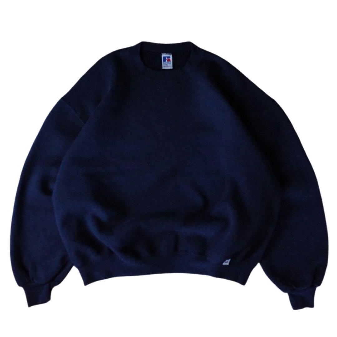 90s RUSSELL ATHLETIC SWEAT USA製 ネイビー 無地