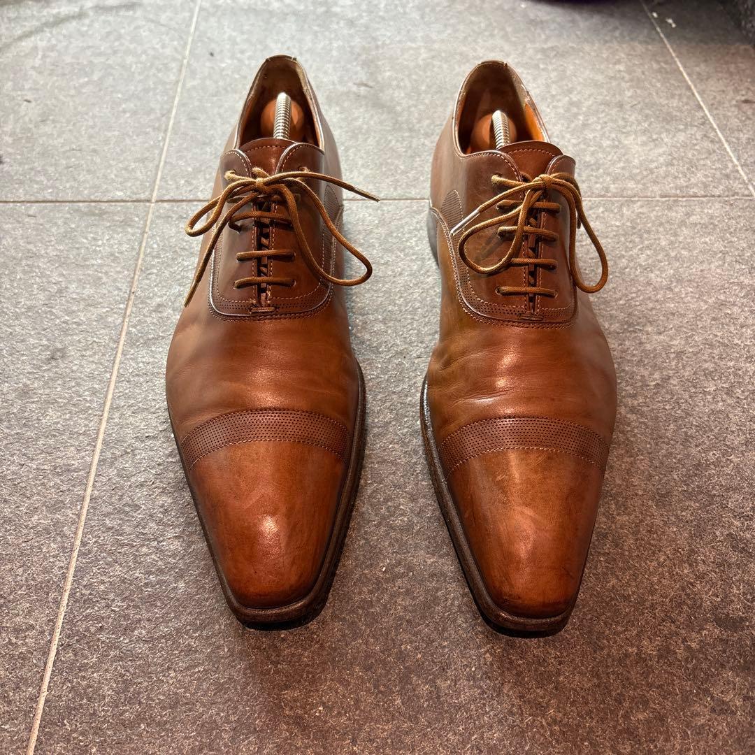 サントーニ　ブラウンレザー ビジネスシューズ