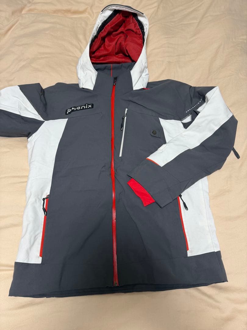Phenix スキーウェアジャケット ＋パンツ　グレー/ホワイト/レッド