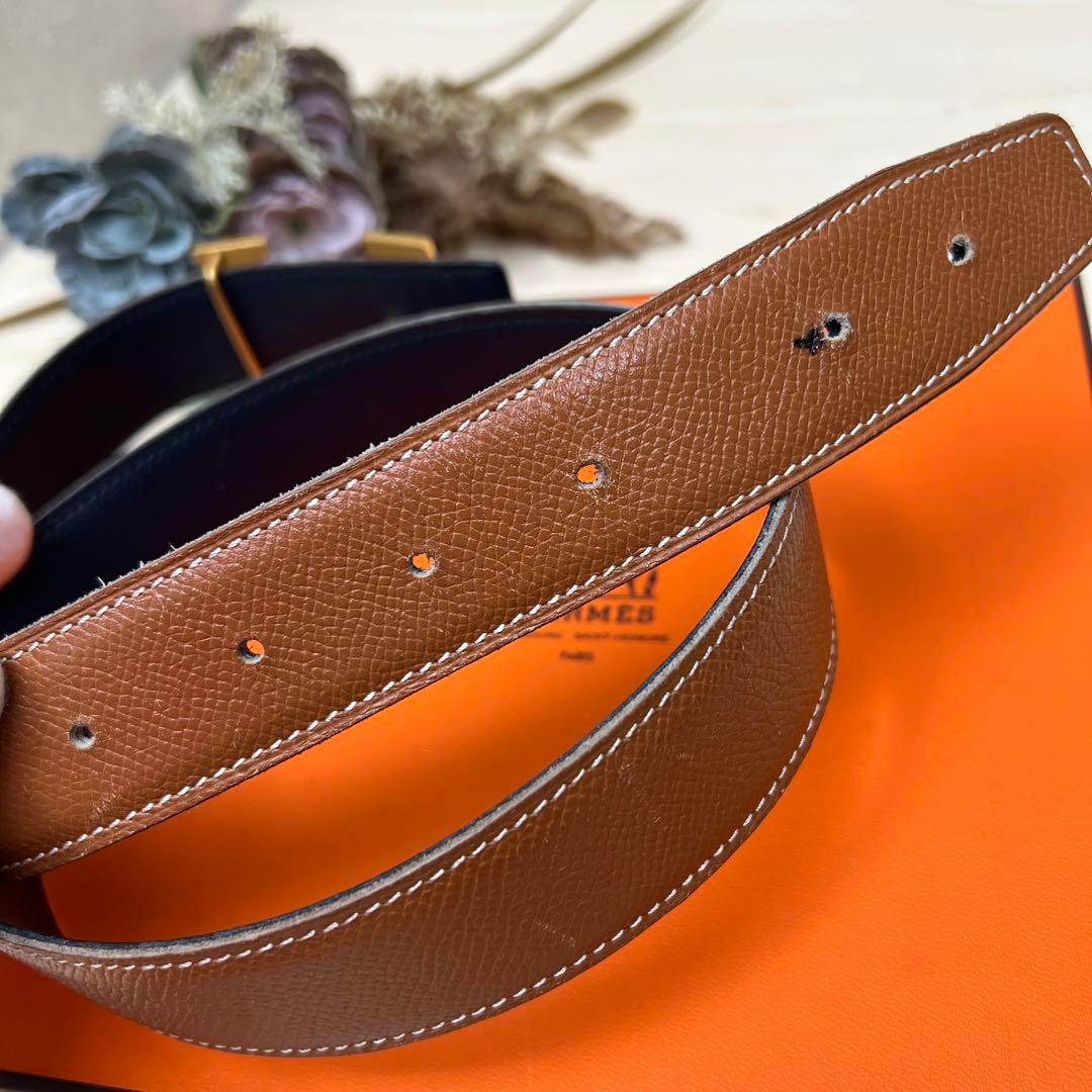 エルメス コンスタンスベルト 75 ◻︎B刻印 リバーシブル ブラウン ゴールド