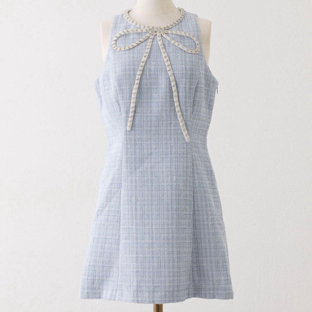 ナイスクラップ ビジューリボンミニワンピ