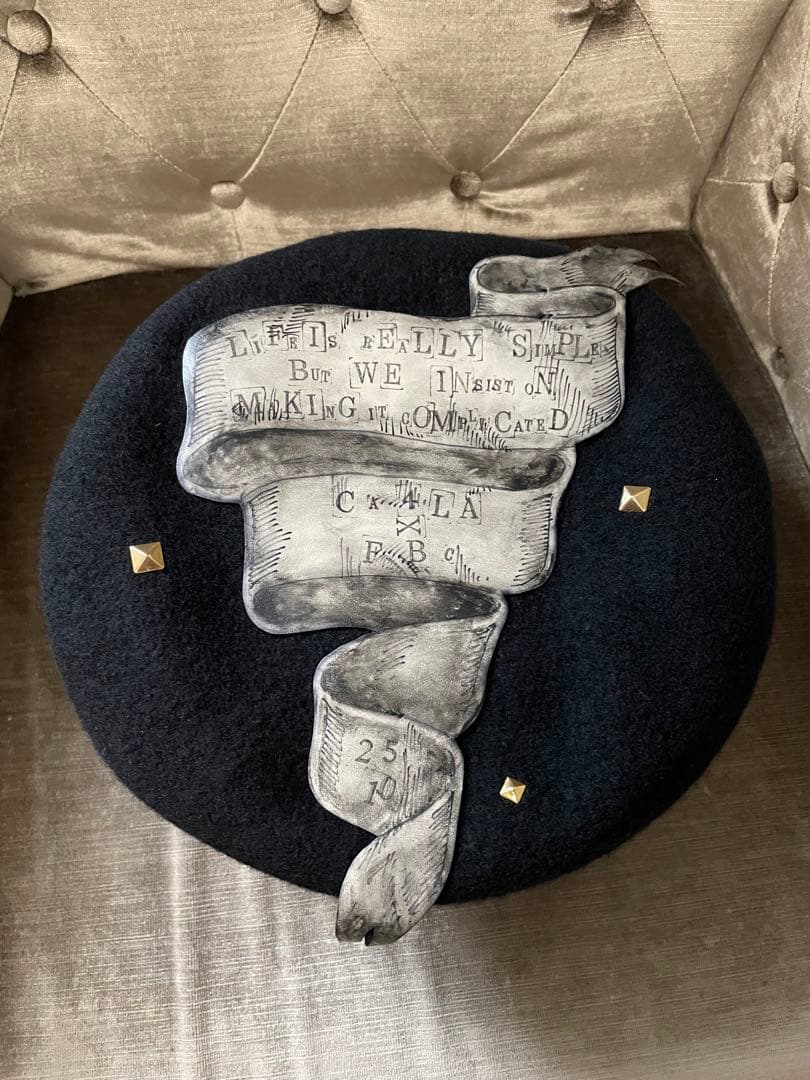 ⭐︎新品未使用⭐︎ Fish Born Chips別注CA4LA ウール製黒ベレー帽