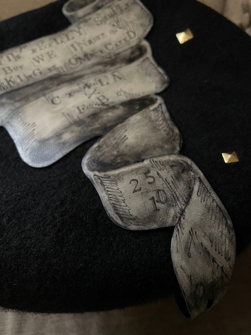 ⭐︎新品未使用⭐︎ Fish Born Chips別注CA4LA ウール製黒ベレー帽