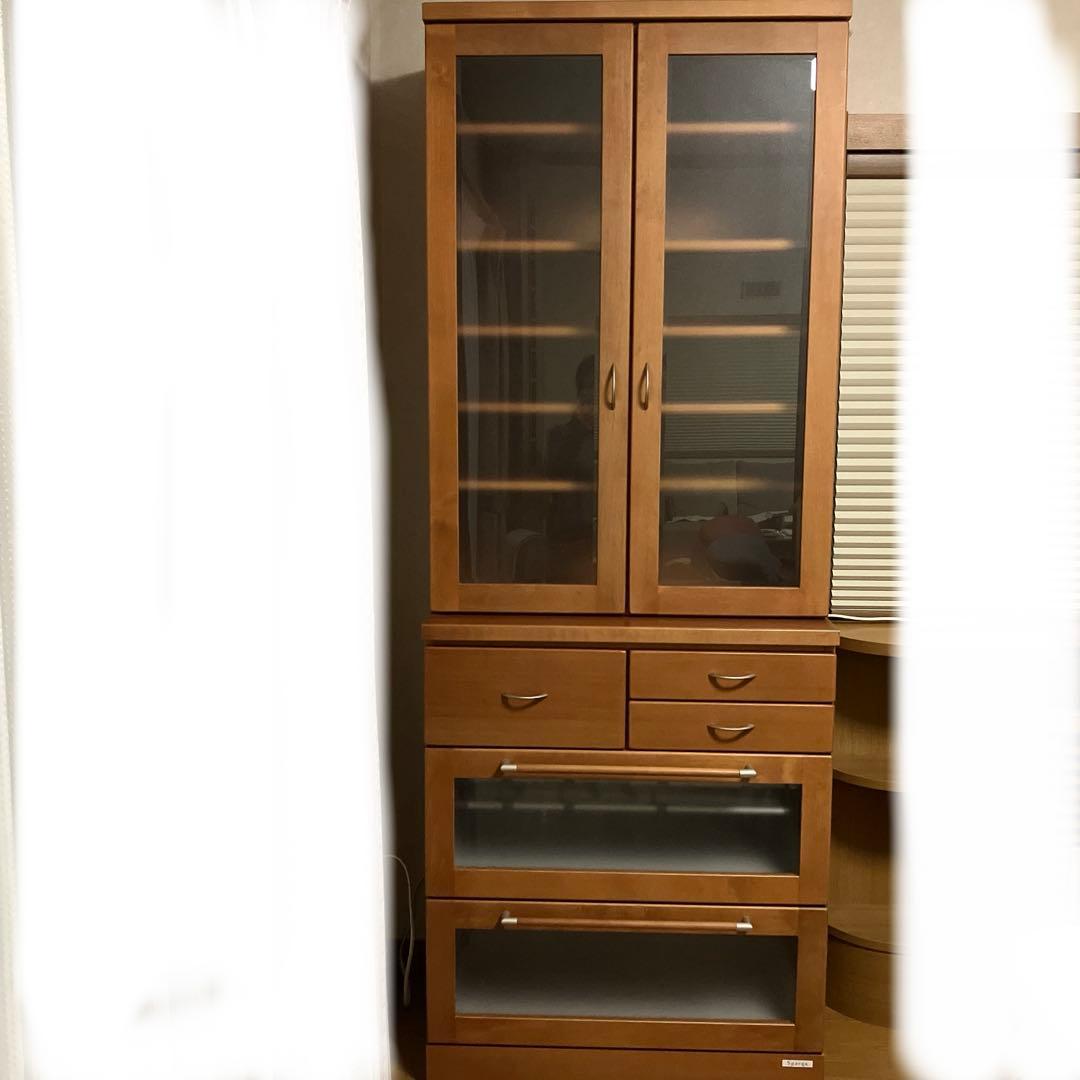 天然木使用　国産　食器棚