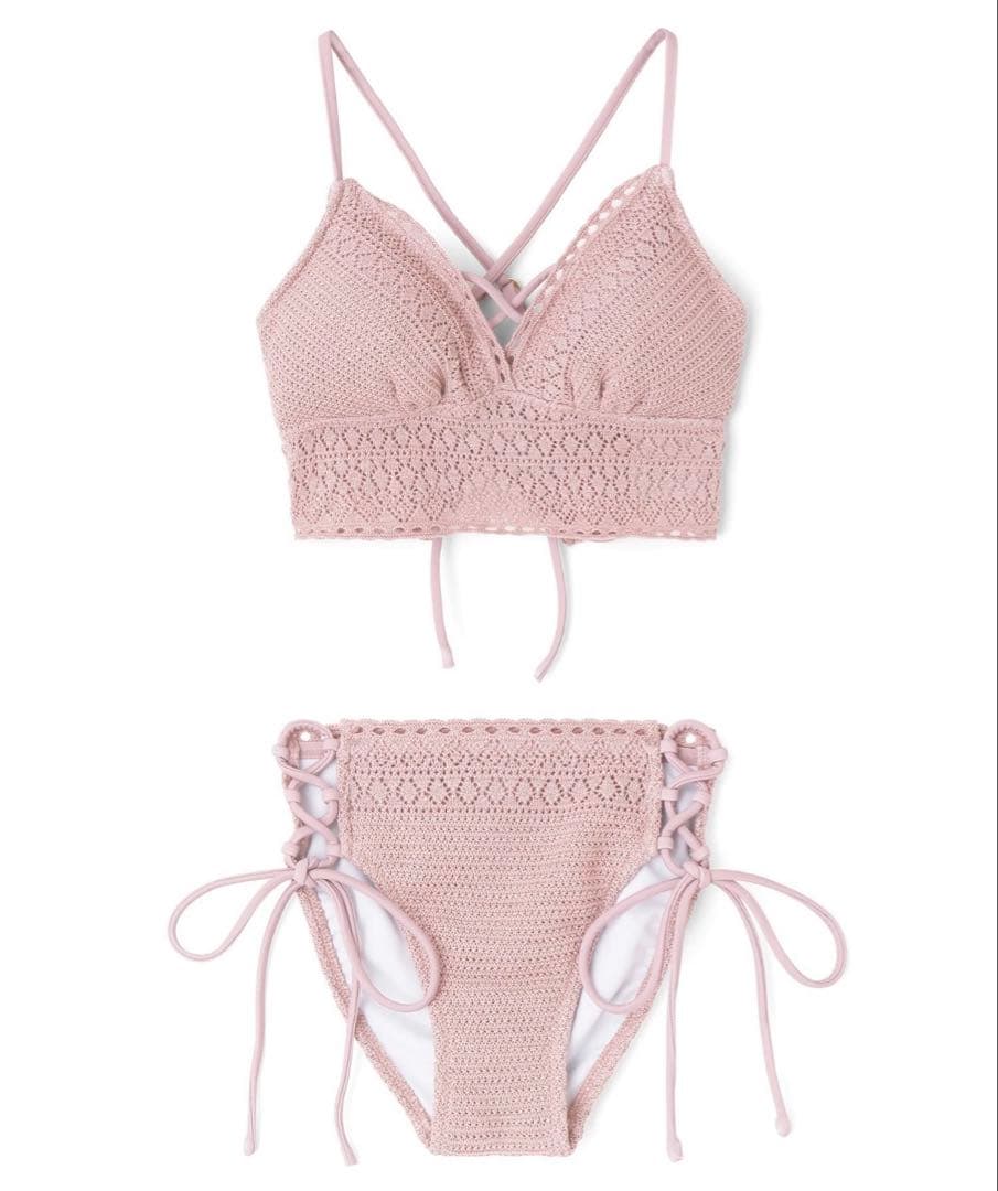 ふ*り様 ラメニットスカラップビキニ 水着 LIP SERVICE リップサービ