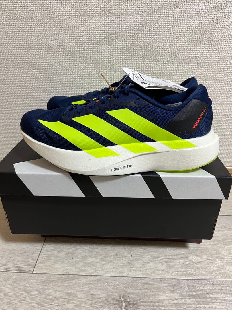 アディダス ADIZERO EVO SL 26.0cm ネイビー/イエロー