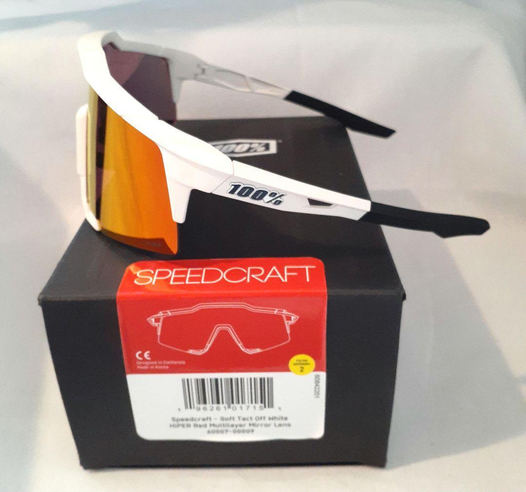 100％ Speedcraft ホワイト レッド ワンハンドレッド サングラス