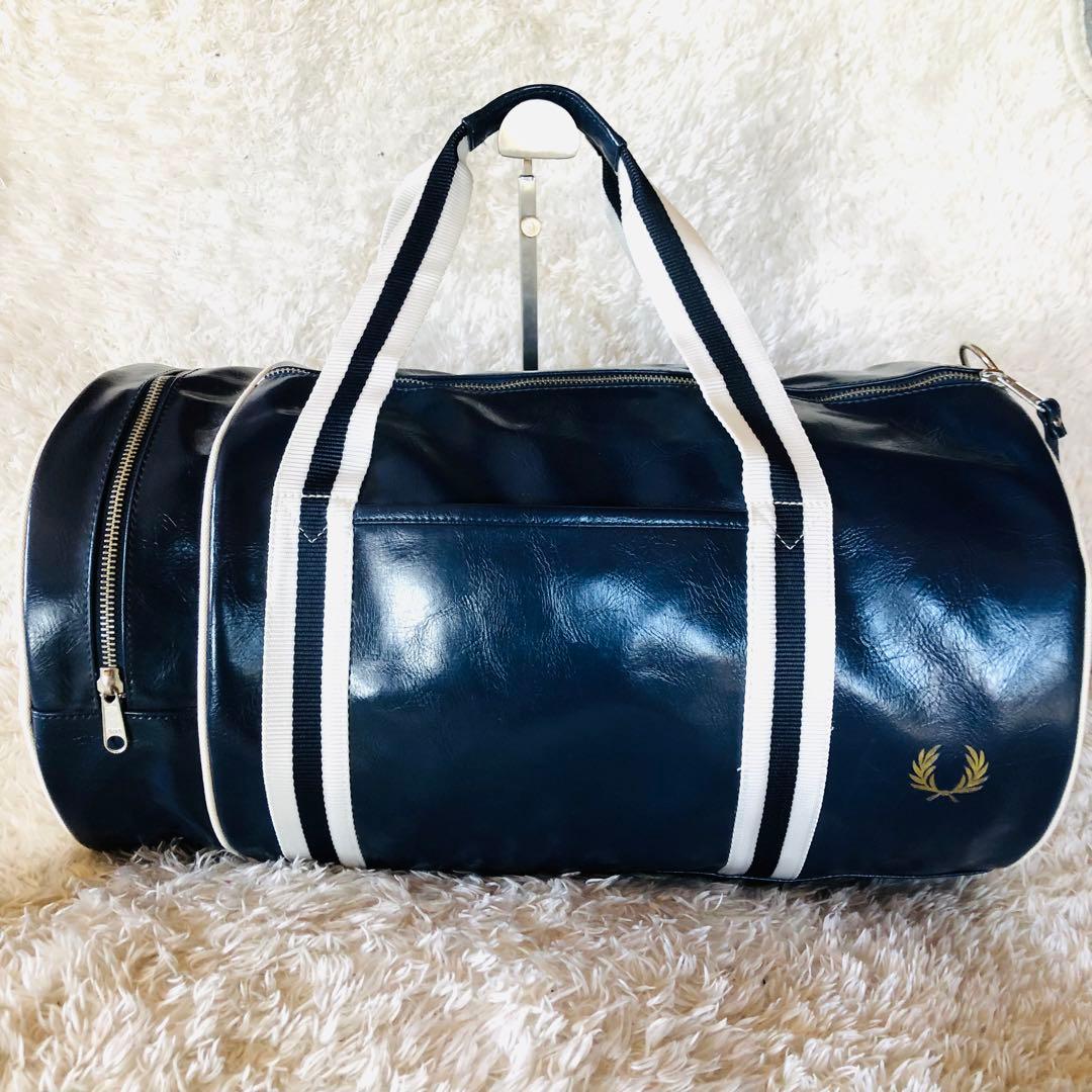 未使用✨フレッドペリー 2WAYボストンバック PVC 大容量 ネイビー 完売