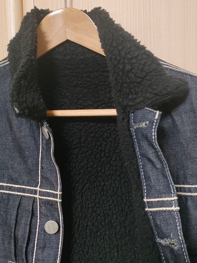 美品 DELAYbyWin＆Sons デニムボア ジャケット レザー切替 2 M