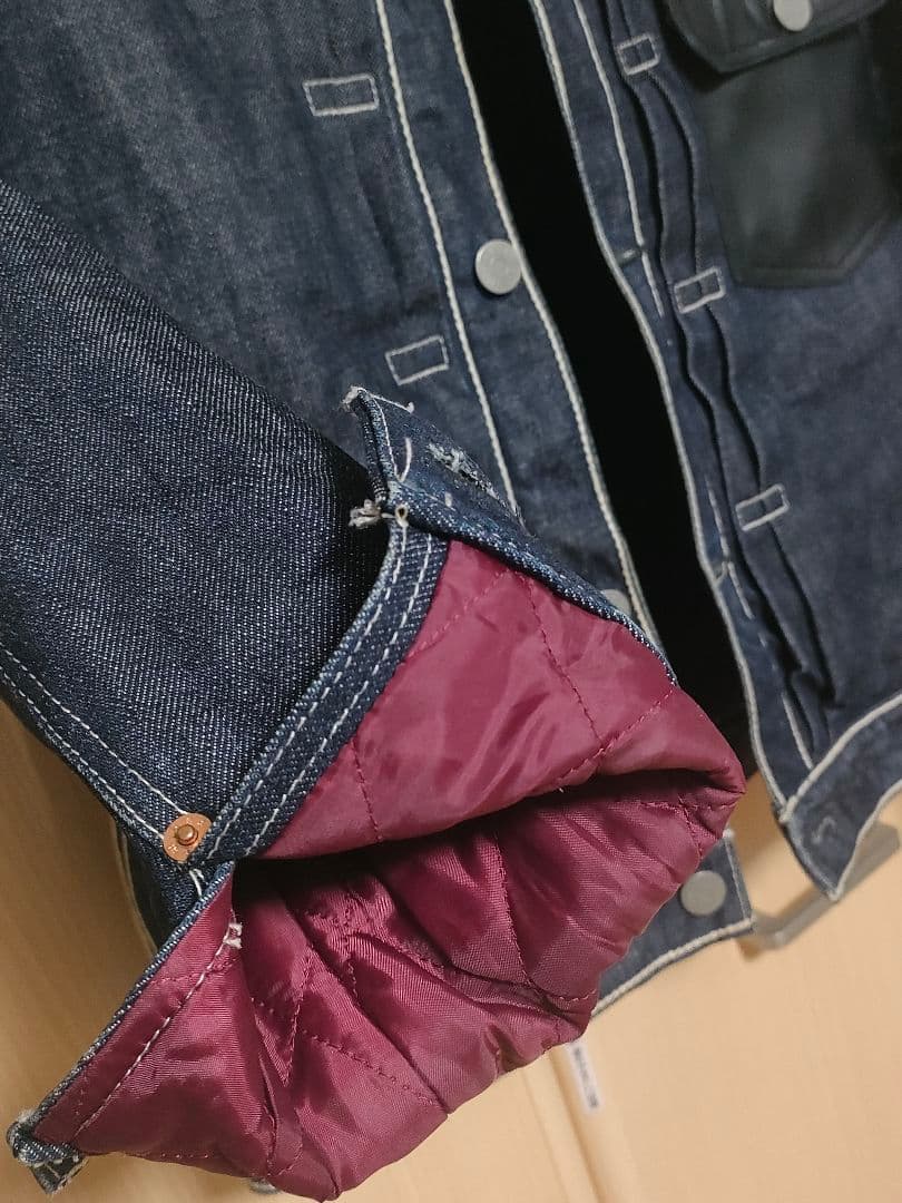 美品 DELAYbyWin＆Sons デニムボア ジャケット レザー切替 2 M