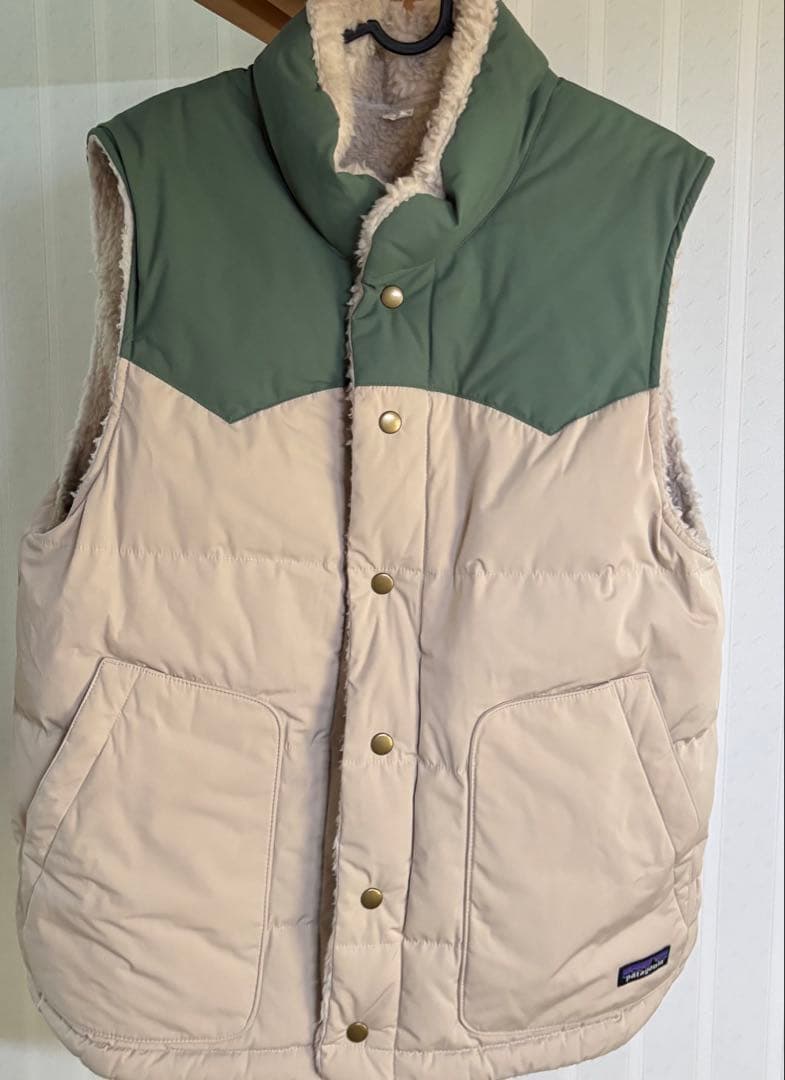 patagonia ベージュ/グリーン ベスト