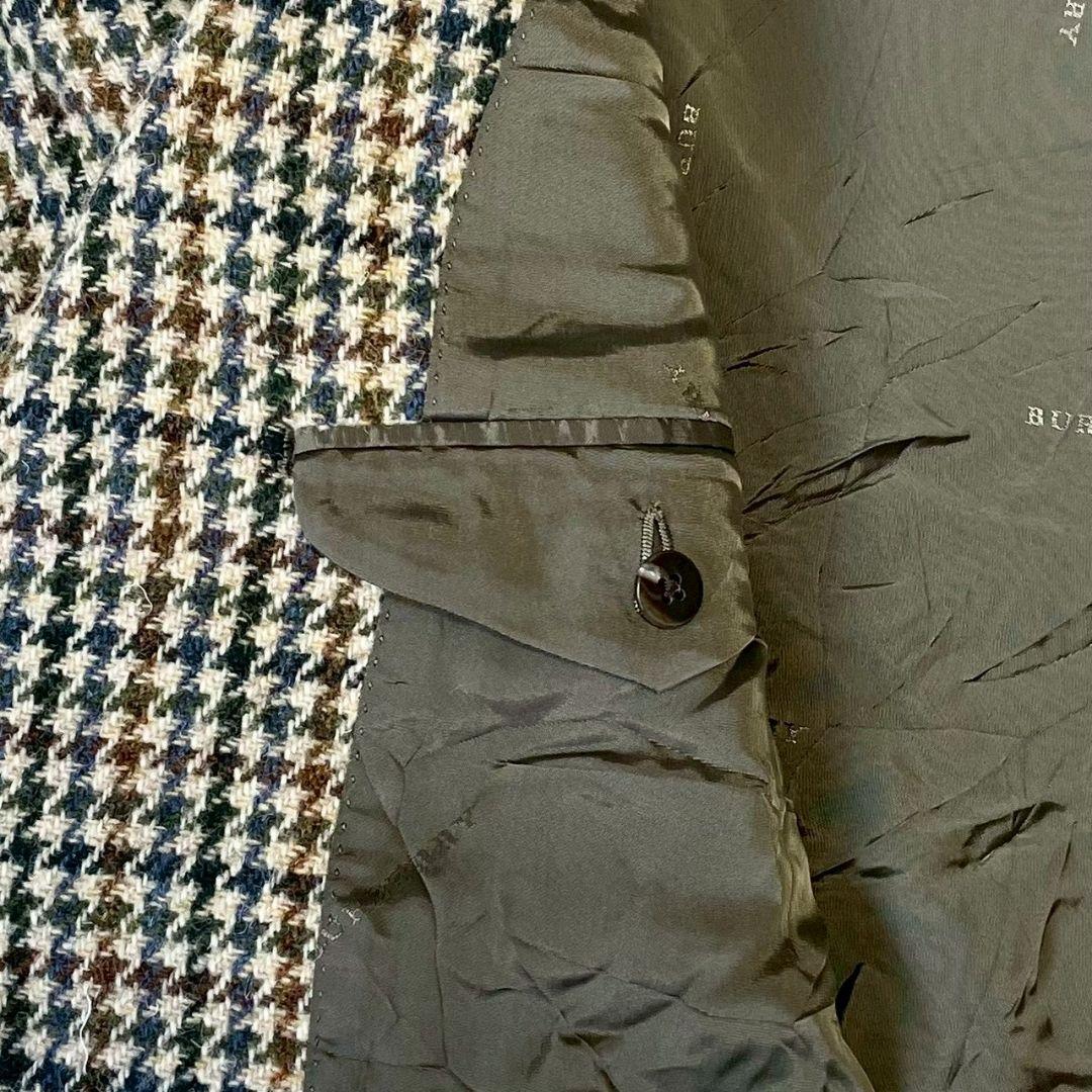 BURBERRY　バーバリー　千鳥格子　エルボーパッチ　くるみボタン　ジャケット