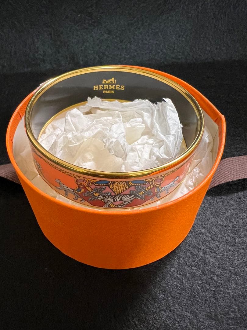 HERMES バングル エマイユGM 七宝焼き ピンク