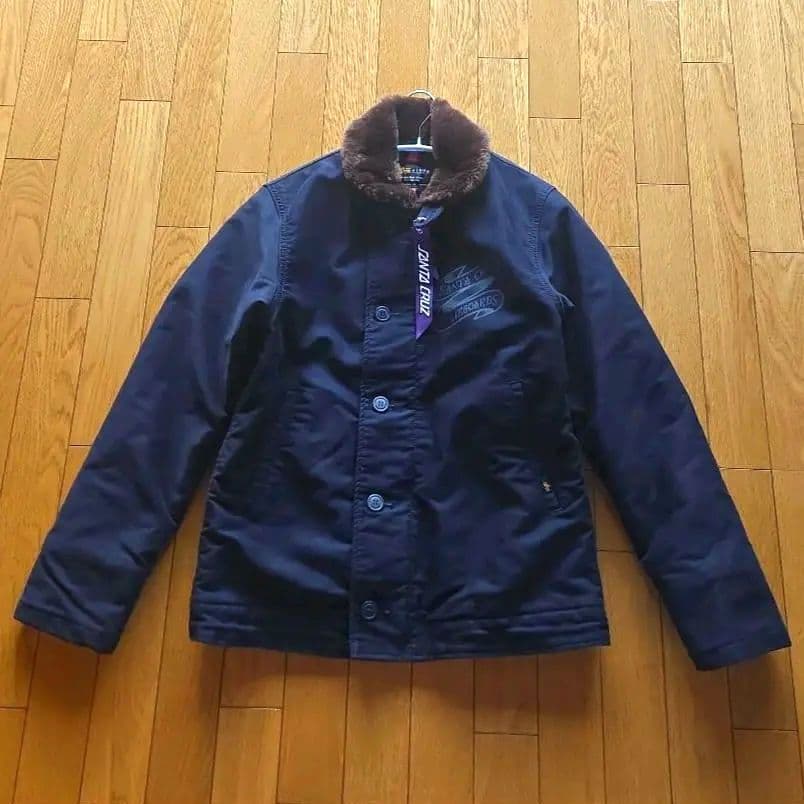 アルファ×サンタクルーズ N-1デッキジャケット ミリタリー ボア ネイビー M