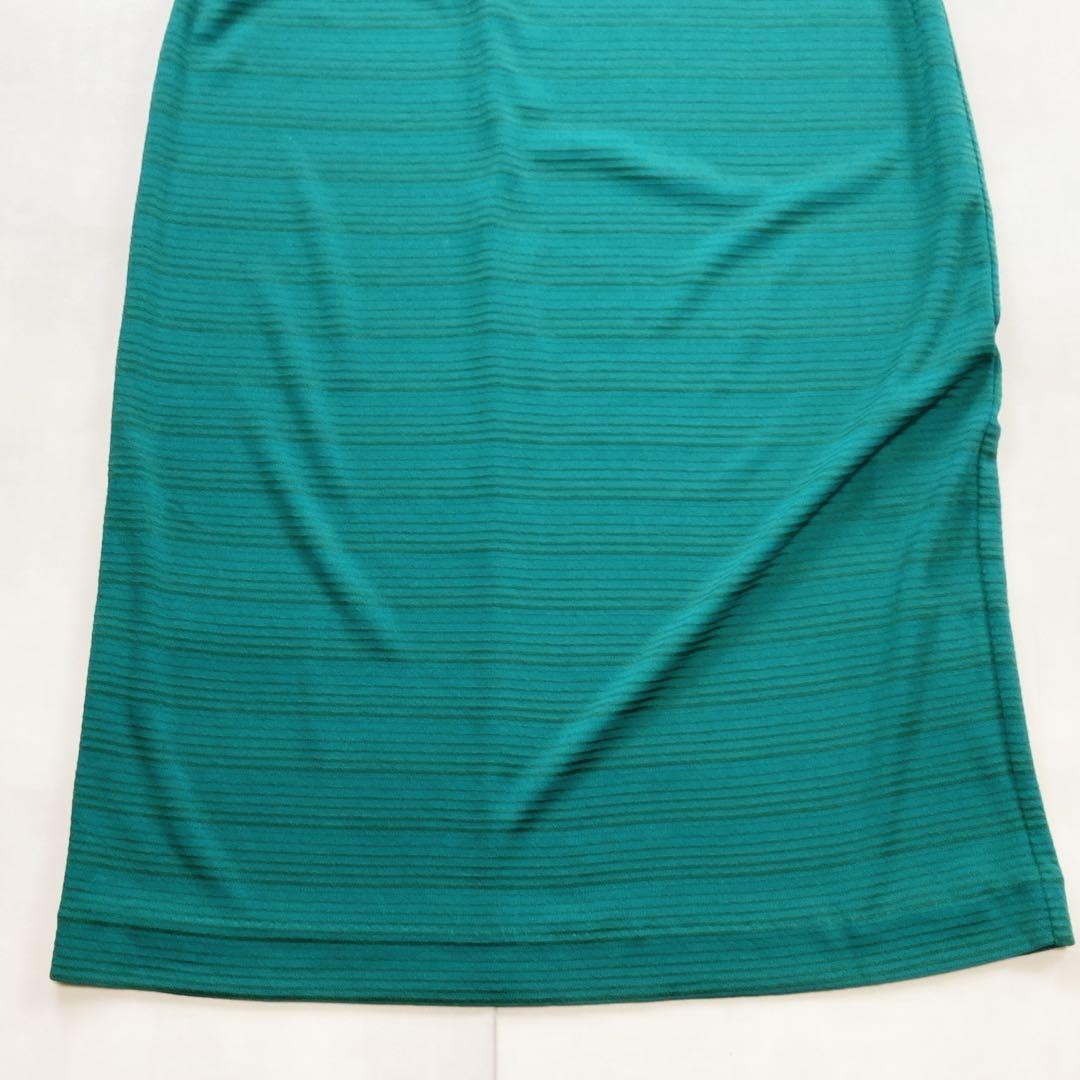 美品 サンローラン 金ボタン ゴールド ストレッチ ワンピース グリーン