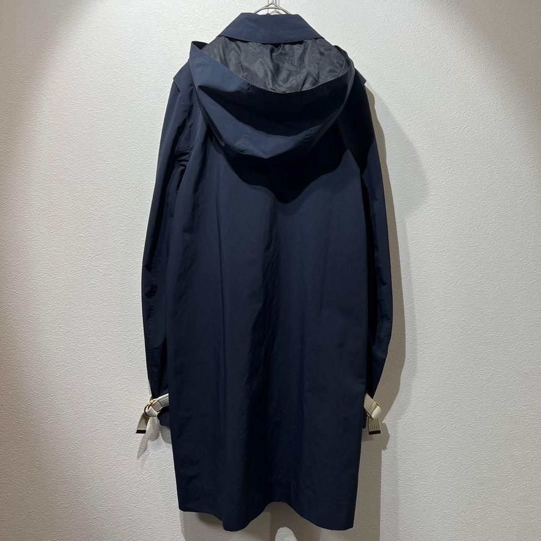 希少 マルニ 上質 コットン混フード付コート ジップ ポリエステル レーヨン