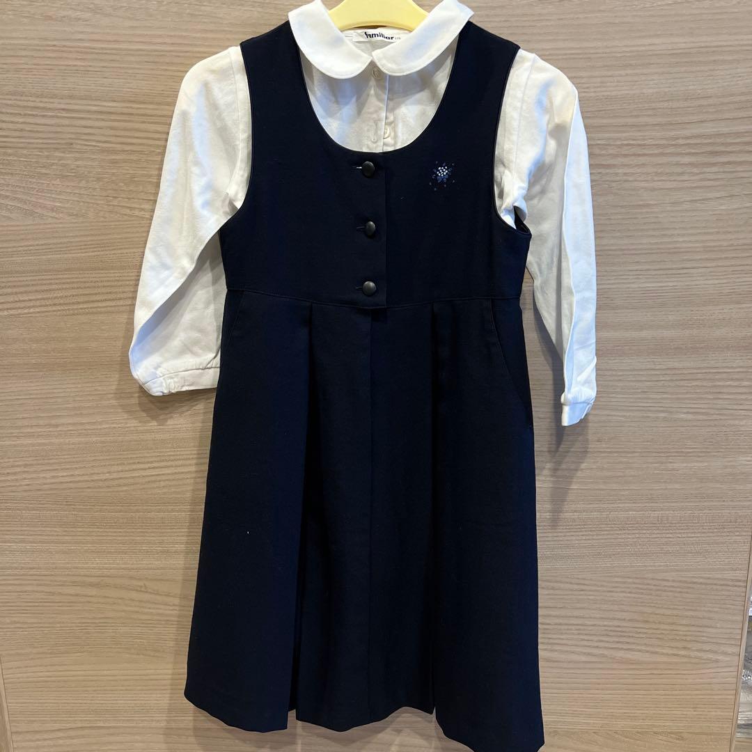 familiar アンサンブル　ワンピース　お受験　紺