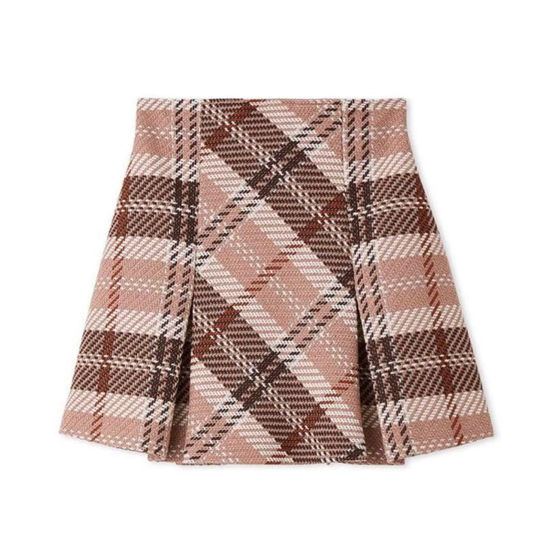 SNIDEL ロービングチェックミニスカート　1