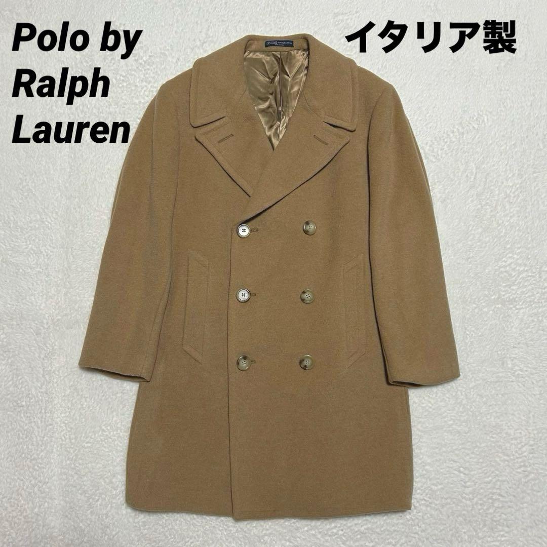 イタリア製 ポロバイラルフローレン キャメルヘア ダブルブレスト コート 52