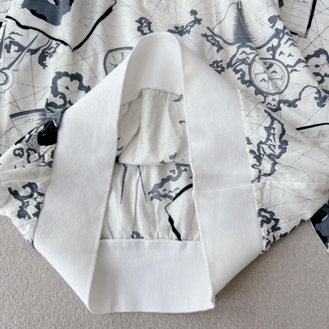 希少✨LEONARD レオナール　地図柄　長袖　トップス　白　洗える◎ L