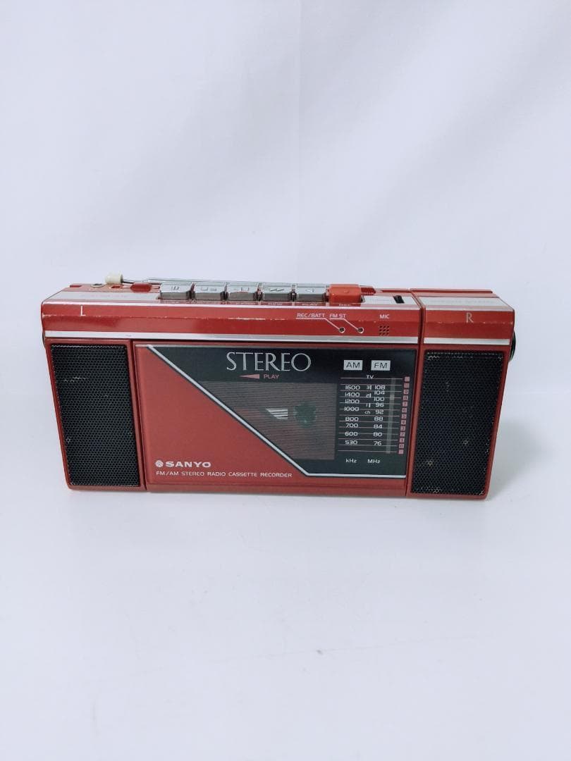 希少カラー SANYO ラジカセ MR-F10 ラジオ　カセットレコーダー