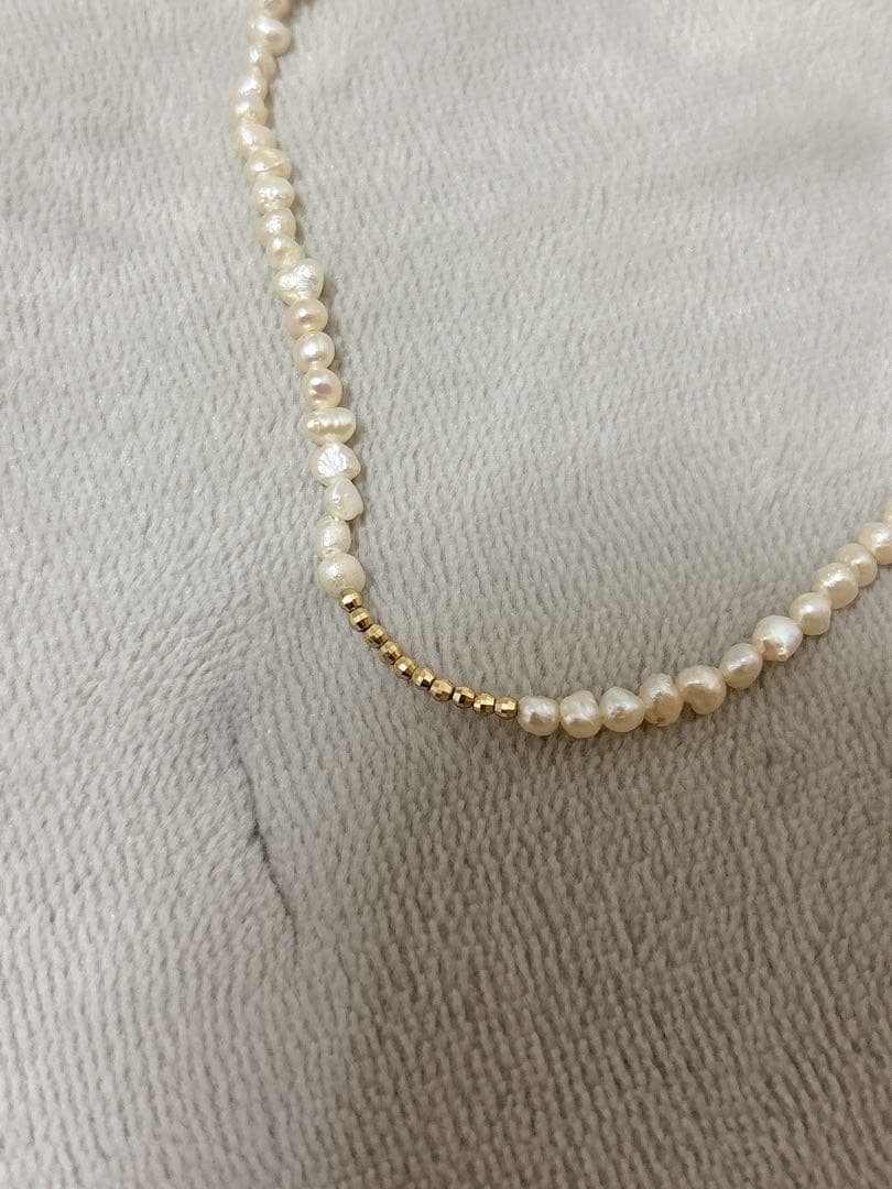 lilas ミラーボールサザレパールネックレスk10