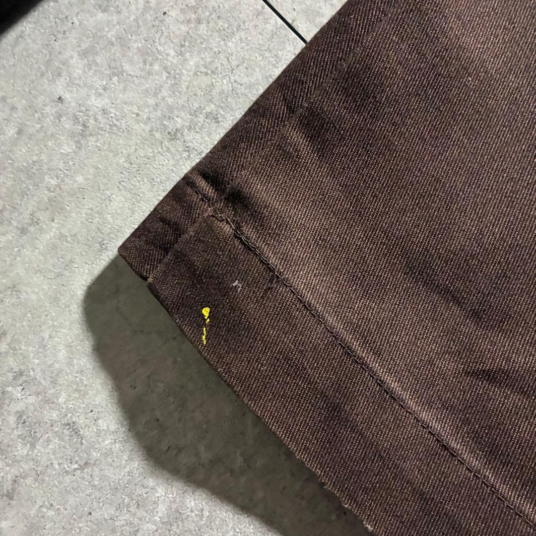 USA製90s Dickiesディッキーズ ワークパンツ茶ブラウン圧縮タグW36