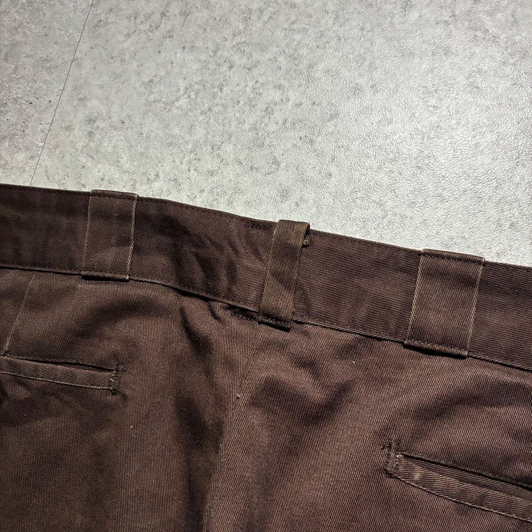 USA製90s Dickiesディッキーズ ワークパンツ茶ブラウン圧縮タグW36