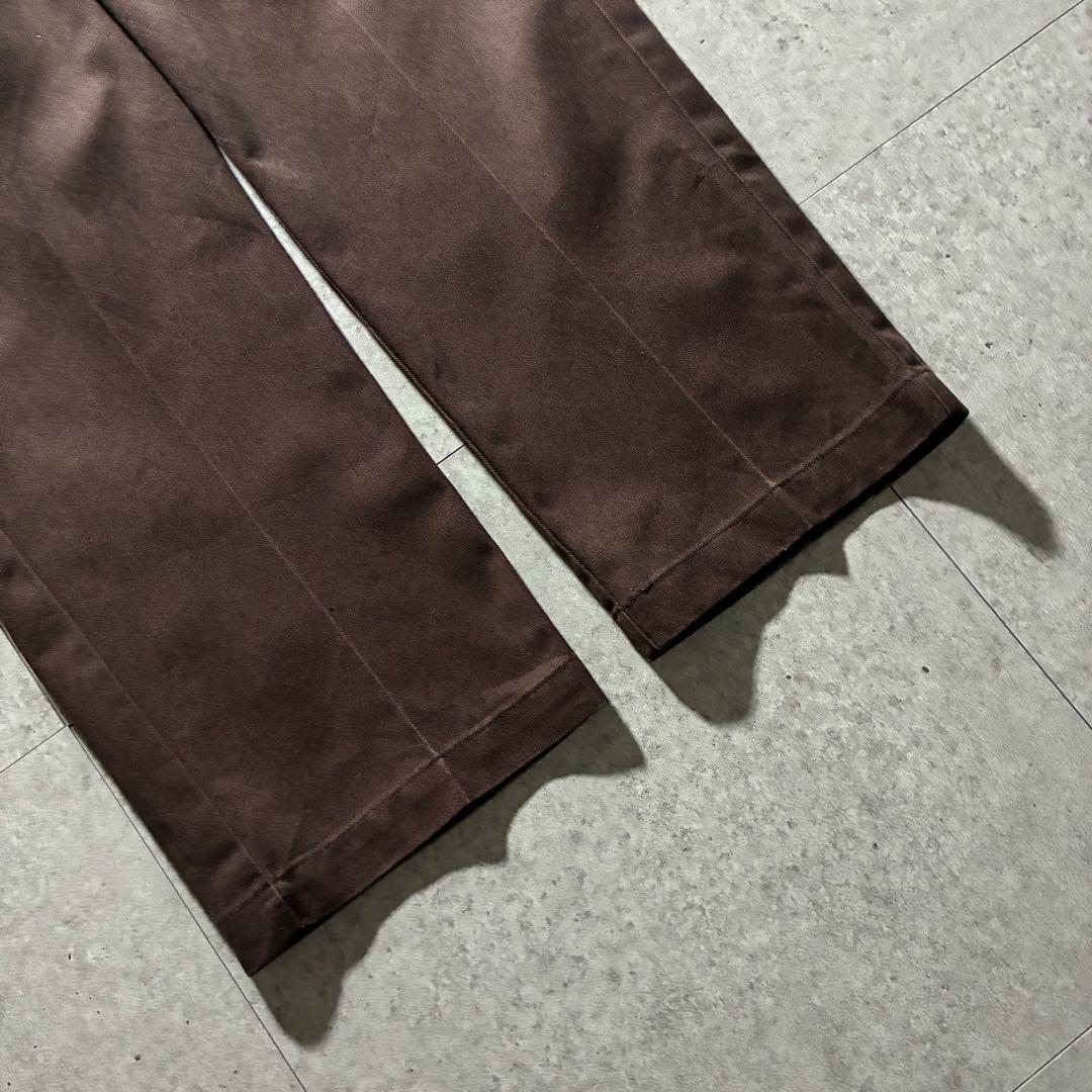 USA製90s Dickiesディッキーズ ワークパンツ茶ブラウン圧縮タグW36