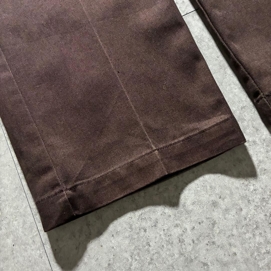 USA製90s Dickiesディッキーズ ワークパンツ茶ブラウン圧縮タグW36