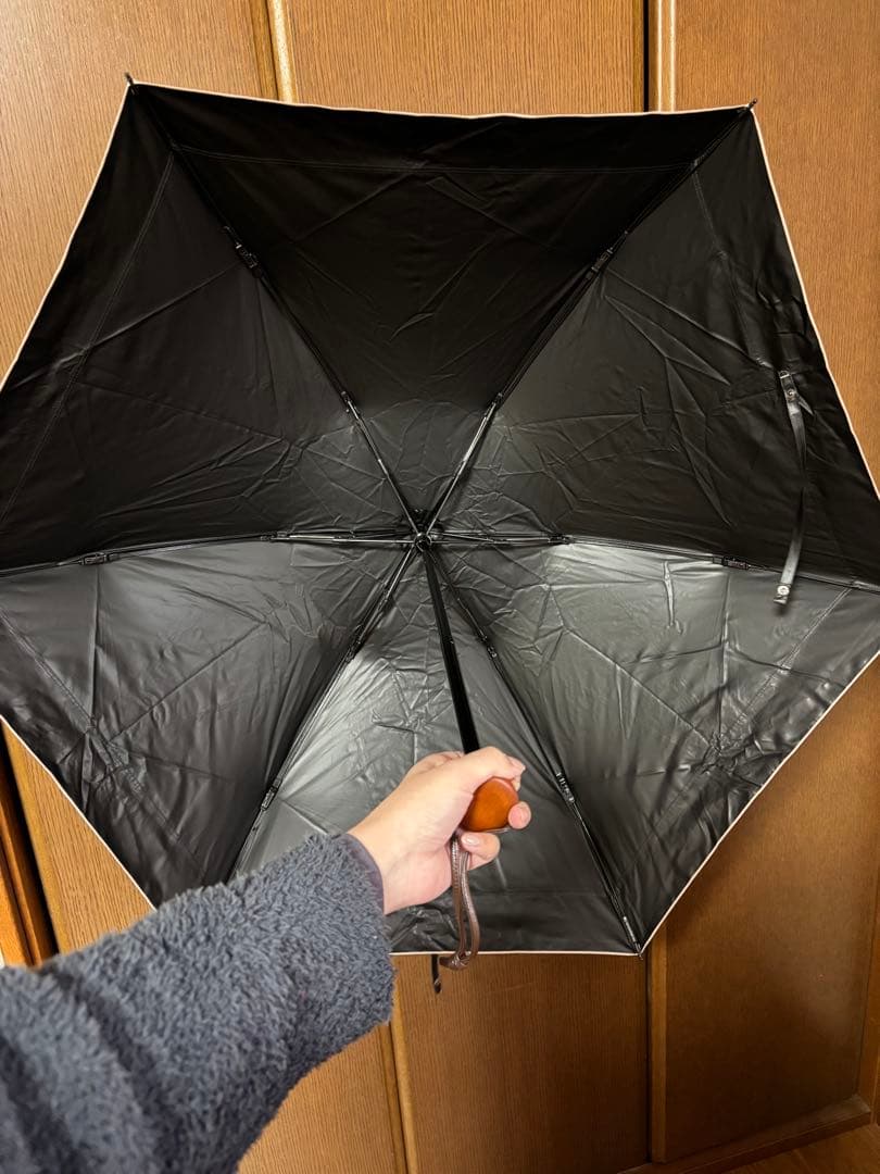 サンバリア100 折りたたみ日傘　3段折　コンビ　ブラック