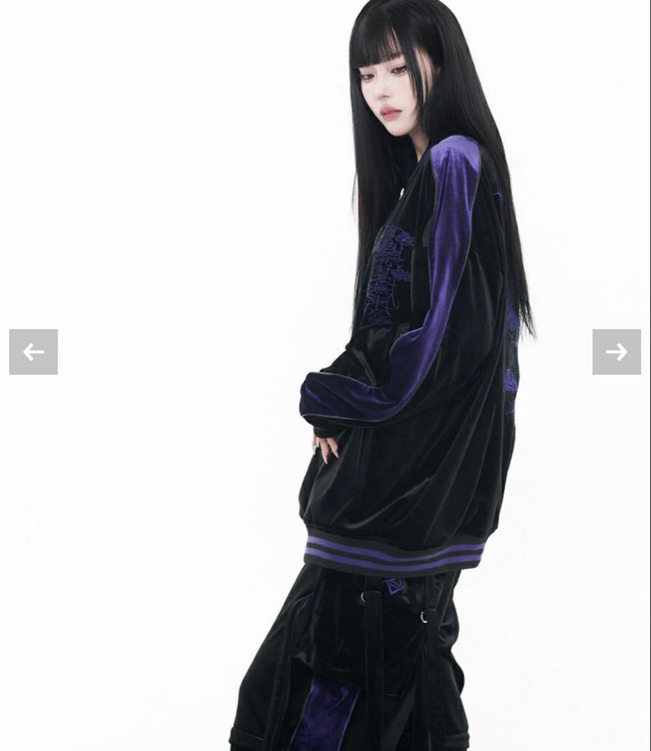 ドラゴン刺繍ベロアスカジャン　上のみ