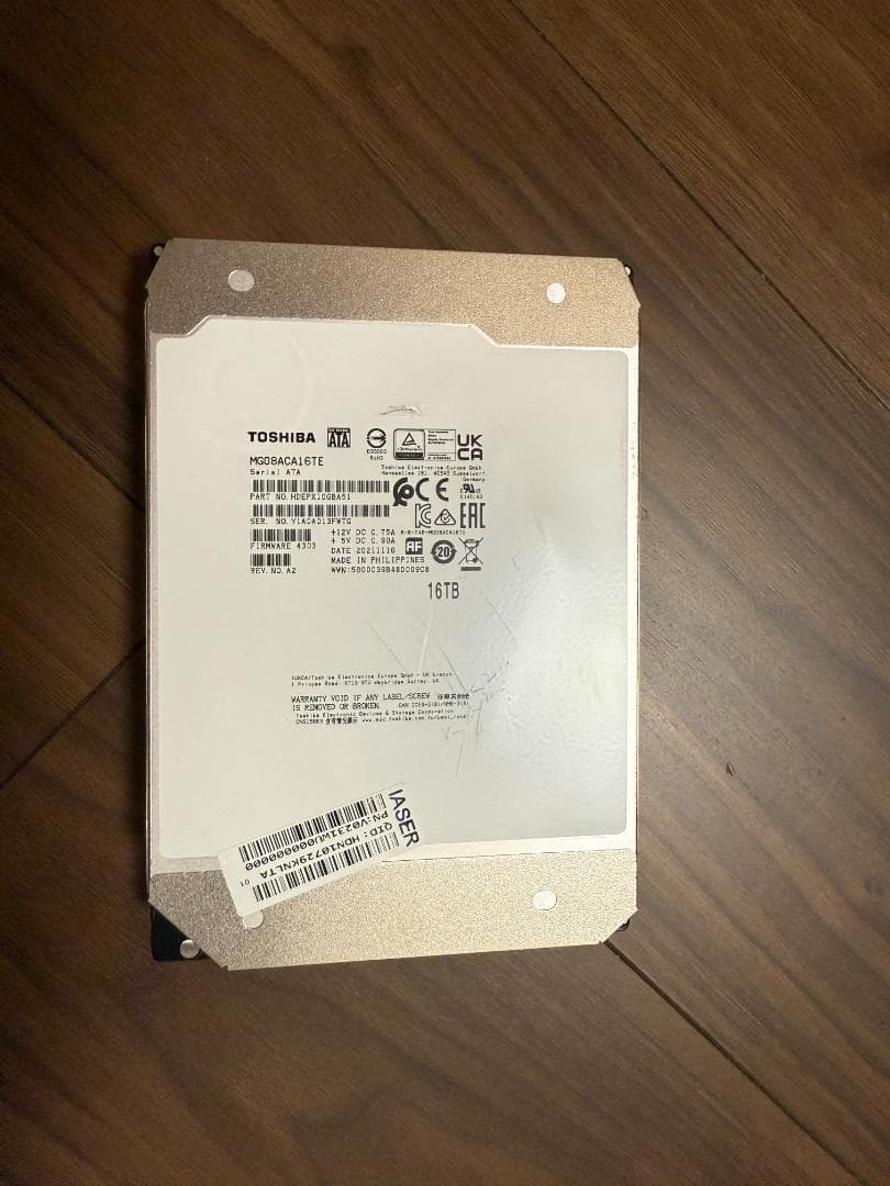 [利用期間短]東芝16TBHDD3.5インチ内蔵01MG08ADA16TE 03