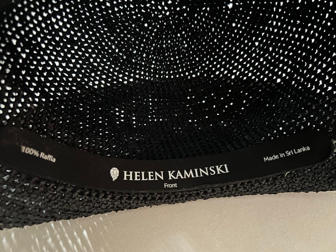 HELEN KAMINSKI ラフィア 黒広つばハット