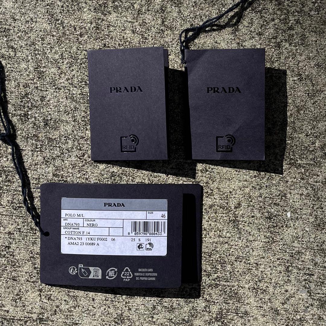 prada プラダ ニットポロ 長袖 ニットポロシャツ 黒