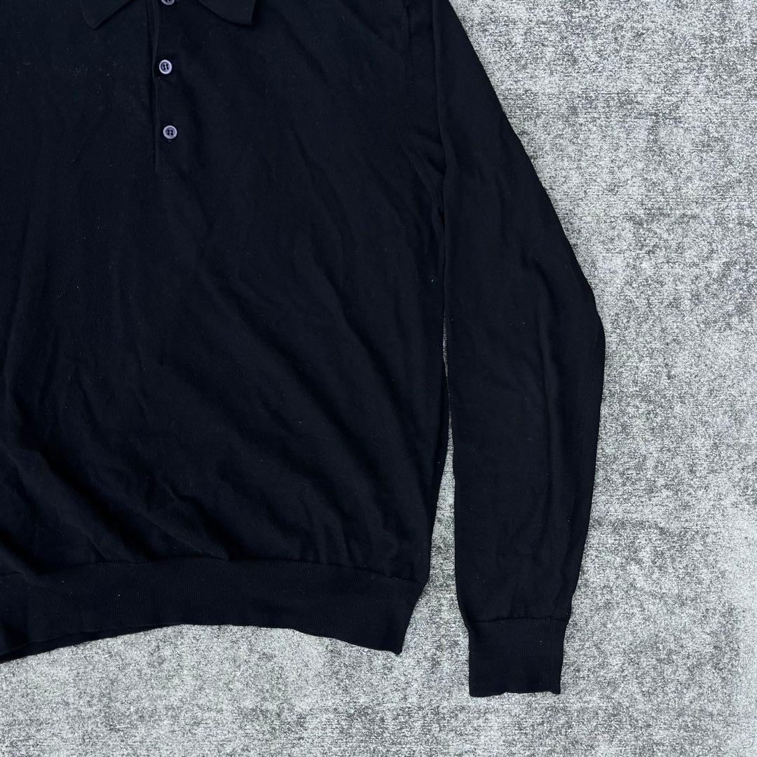 prada プラダ ニットポロ 長袖 ニットポロシャツ 黒