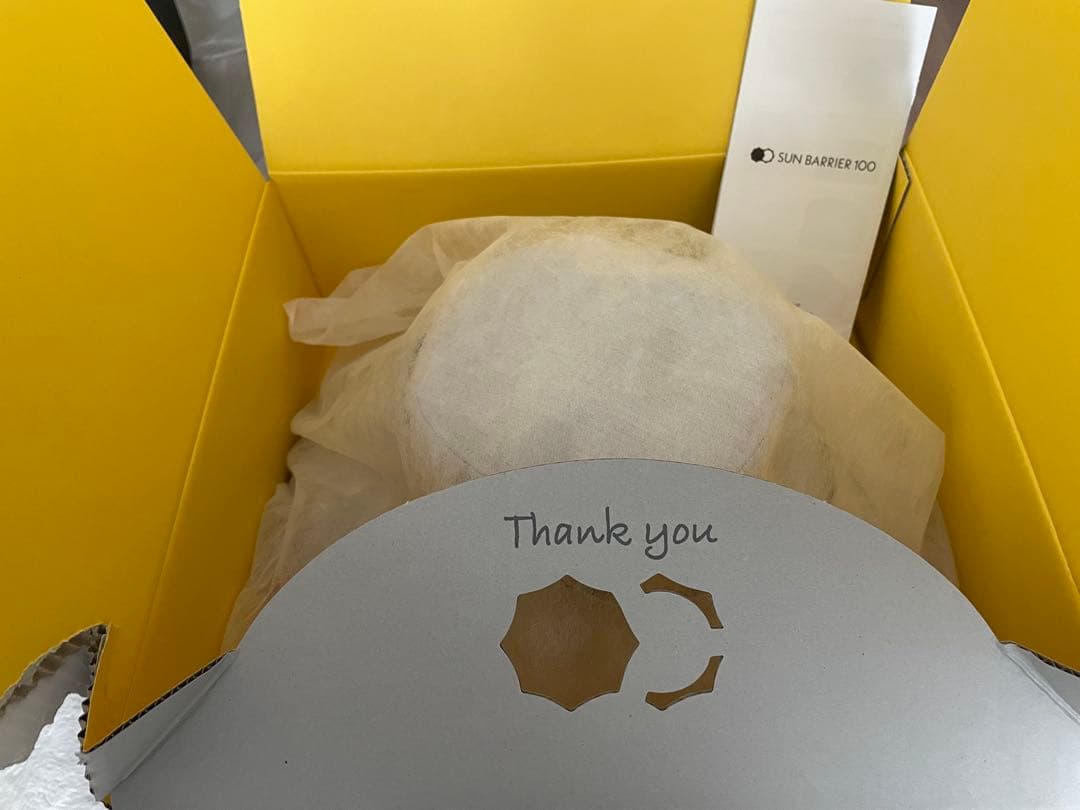 SUN BARRIER 100 グレー ウィンドハット Lサイズ アイボリー