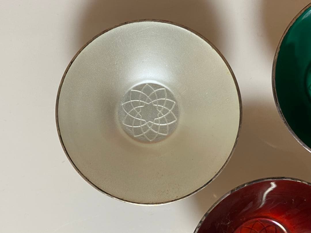 ELA DENMARK STERLING 925S 七宝焼き 盃 5個 シルバー