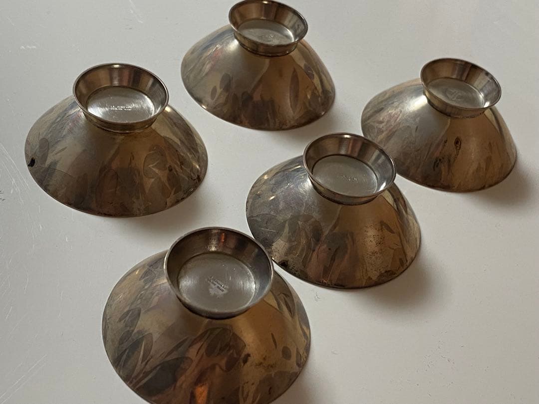 ELA DENMARK STERLING 925S 七宝焼き 盃 5個 シルバー