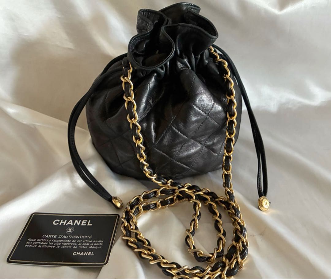 にこにこ 様♡CHANEL 巾着　マトラッセ　ラムスキン チェーンバッグ